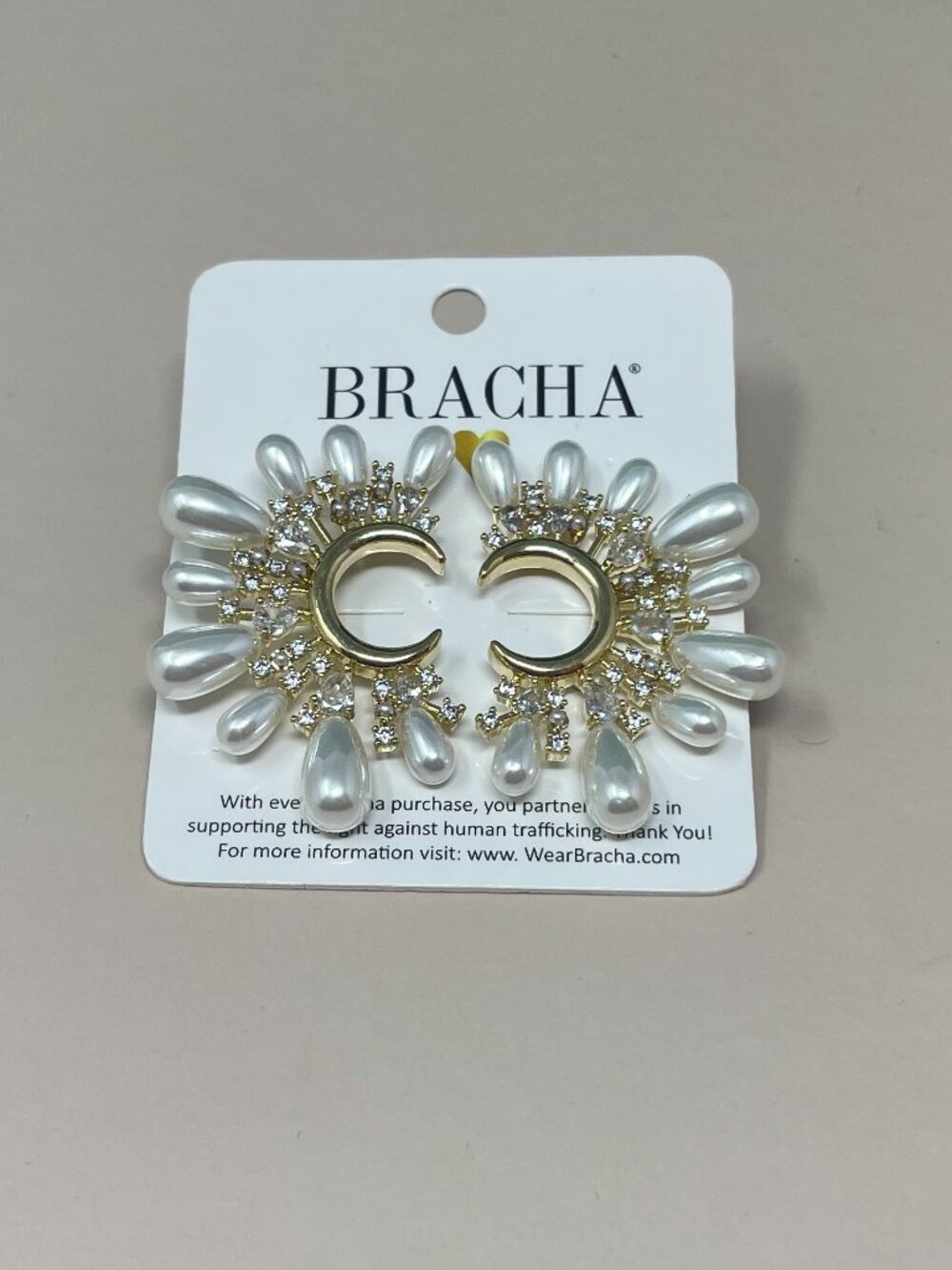 Bracha | Pearl Moon Earrings